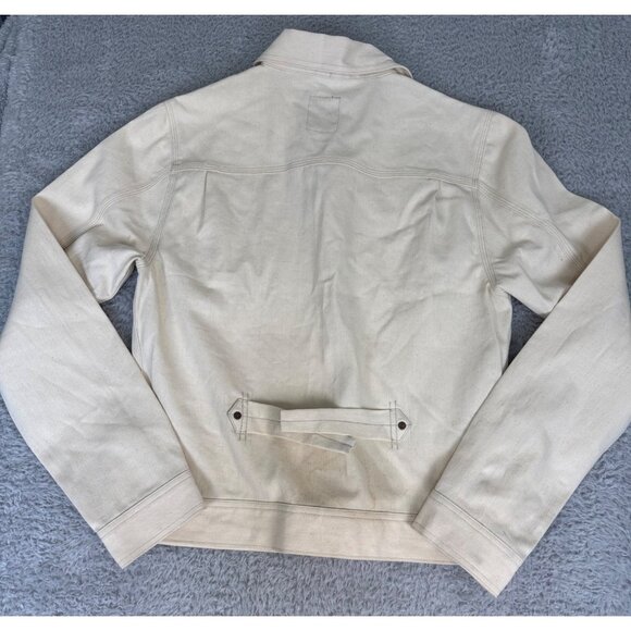 NWOT Lucky Brand Mens M Off-White Denim Industrial Jacket Casual Western *Read - Picture 4 of 12